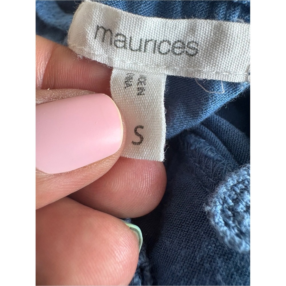 CLEARANCE-Maurices Navy Crochet-Trim Peplum Camisole - Picture 5 of 7